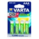 Piles rondes rechargeables HR03 AAA Varta