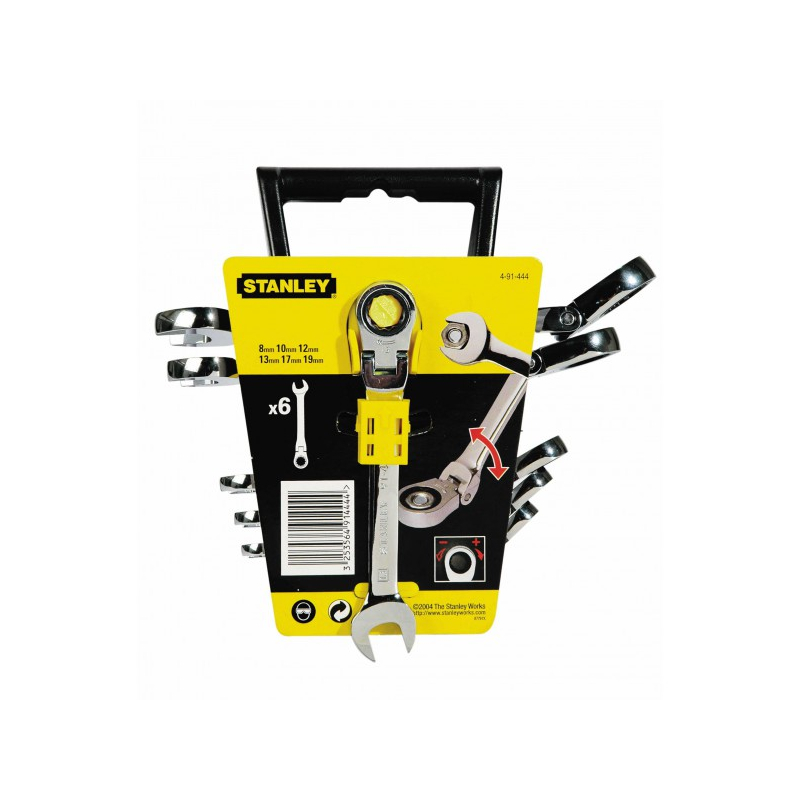 Clés mixtes a cliquet avec tête indexable Stanley lot de 6 Clés mixtes a cliquet avec tête indexable Stanley lot de 6
