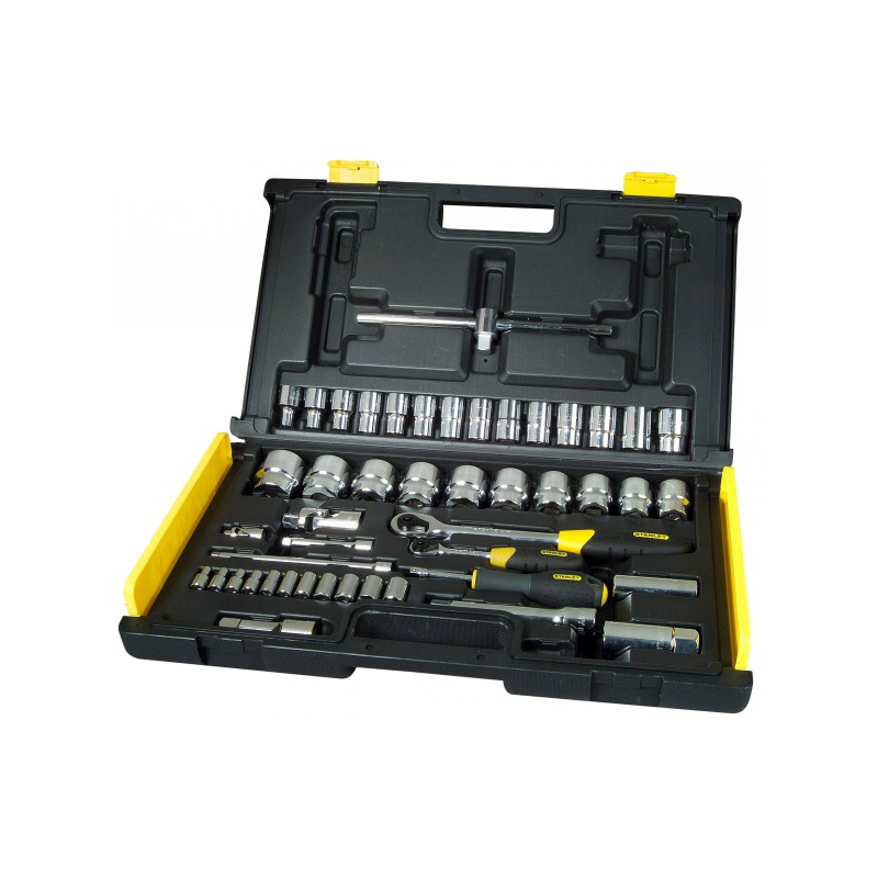 Coffret à douilles 1/4" et 1/2" Stanley 65 pièces Coffret à douilles 1/4" et 1/2" Stanley 65 pièces