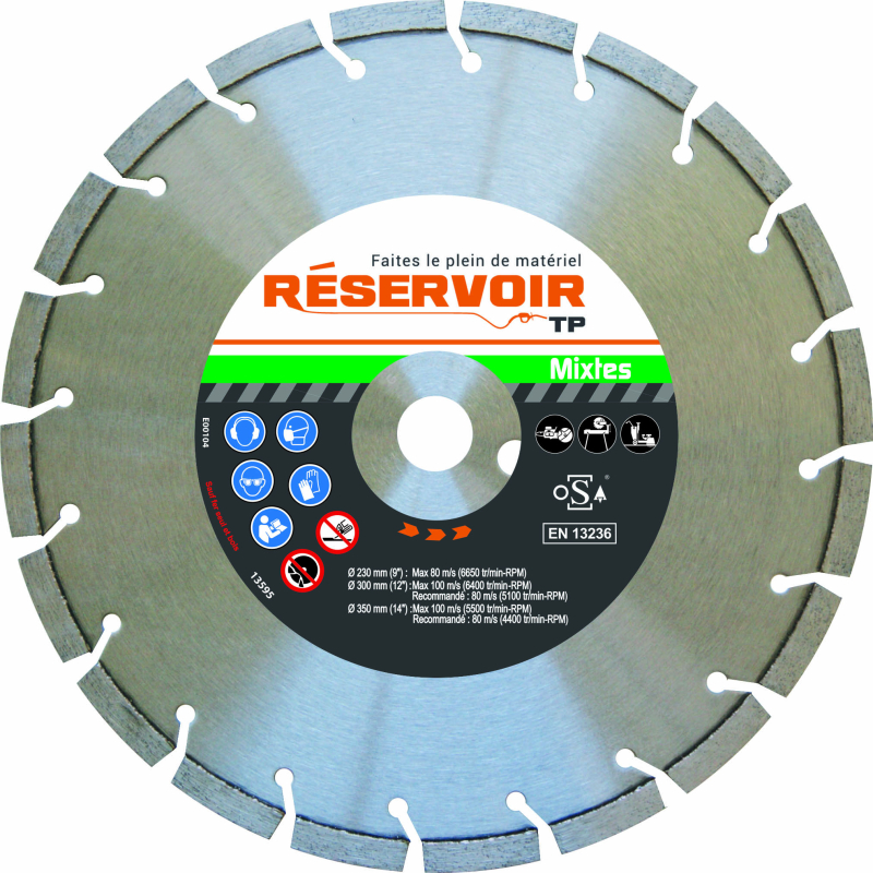 Disque Béton Asphalte Pro Réservoir Tp, alésage 20mm, diamètre 300mm Disque Béton Asphalte Pro Réservoir Tp, alésage 20mm, diamètre 300mm