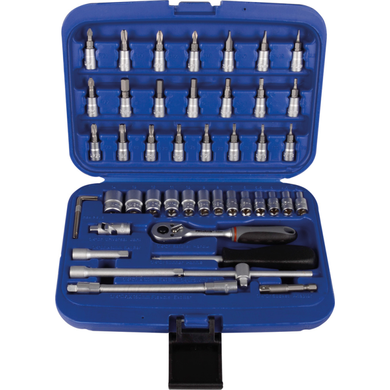 Coffret de douilles 1/4" 46 pièces en coffret pvc Coffret de douilles 1/4" 46 pièces en coffret pvc