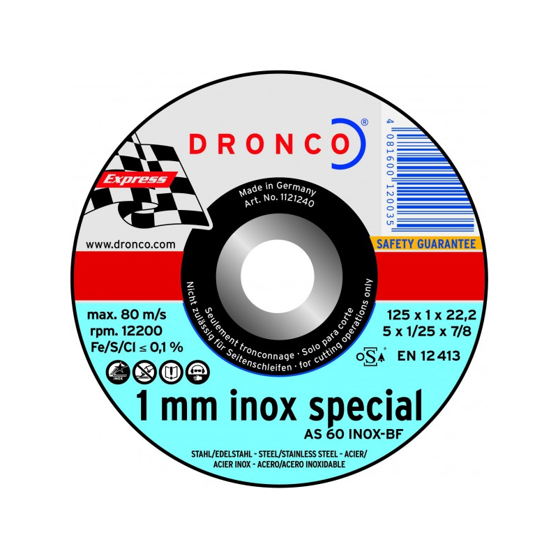 Disque à tronçonner Inox Dronco Disque à tronçonner Inox Dronco