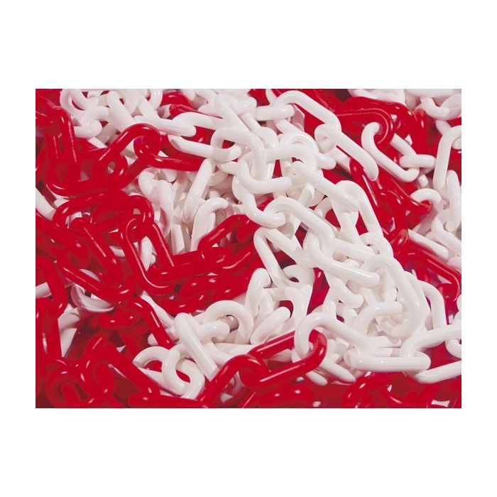 Chaine plastique rouge et blanche