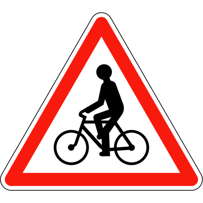Panneau A21 Débouché de cyclistes