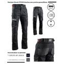 Pantalon stretch RTP300 bicolore avec poches genouillères